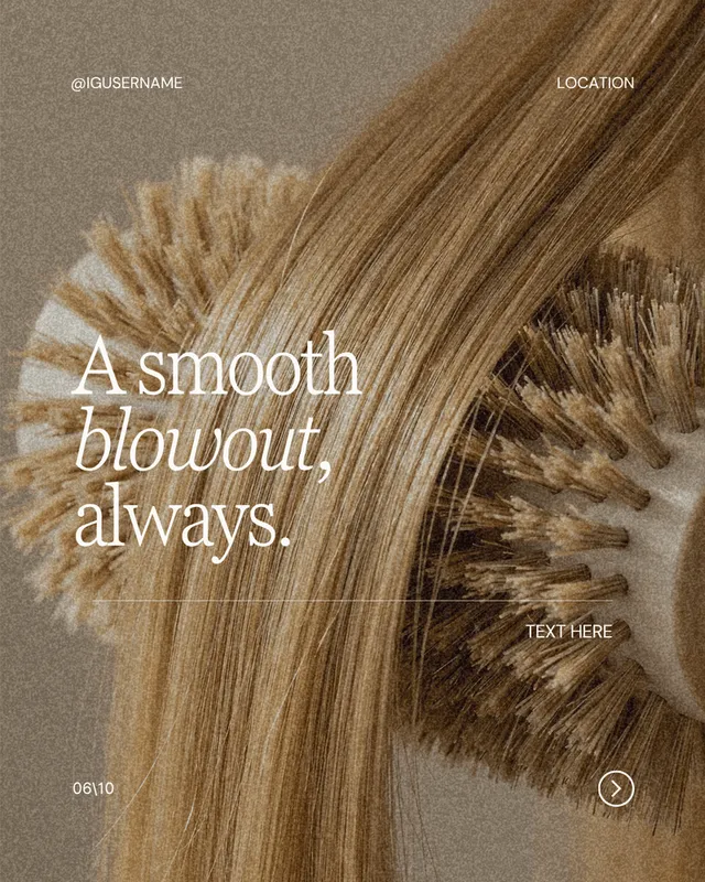 Customizable Canva Instagram post template for hairstylists — example 7