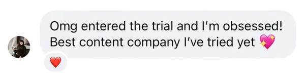 Member DM praising the membership trial